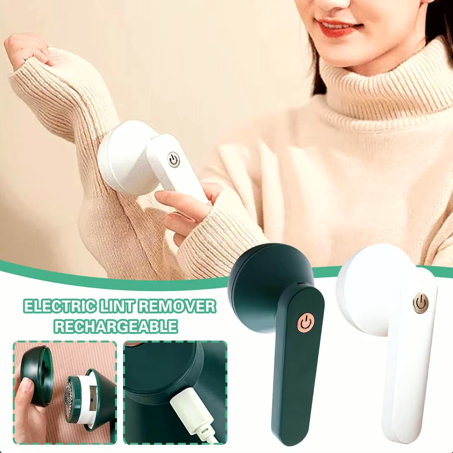 Rechargeable lint remover for impeccable clothing